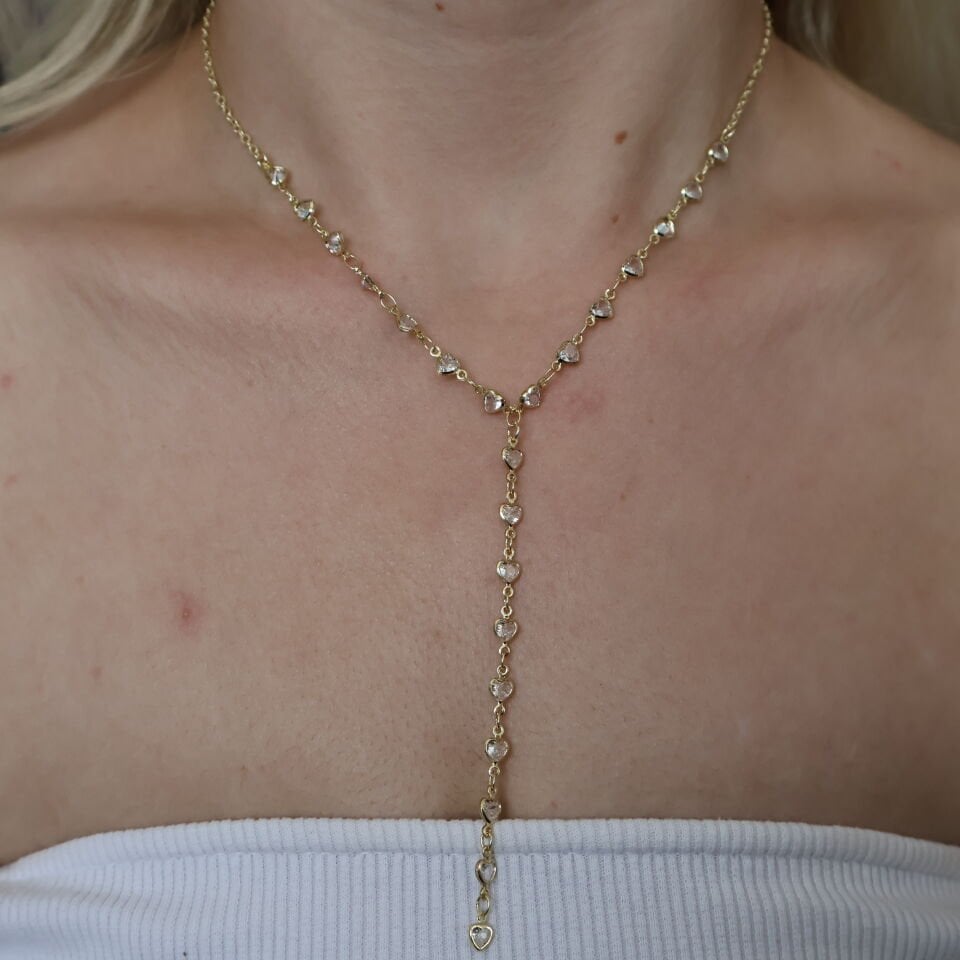 Amore Chain Y Kolye Beyaz