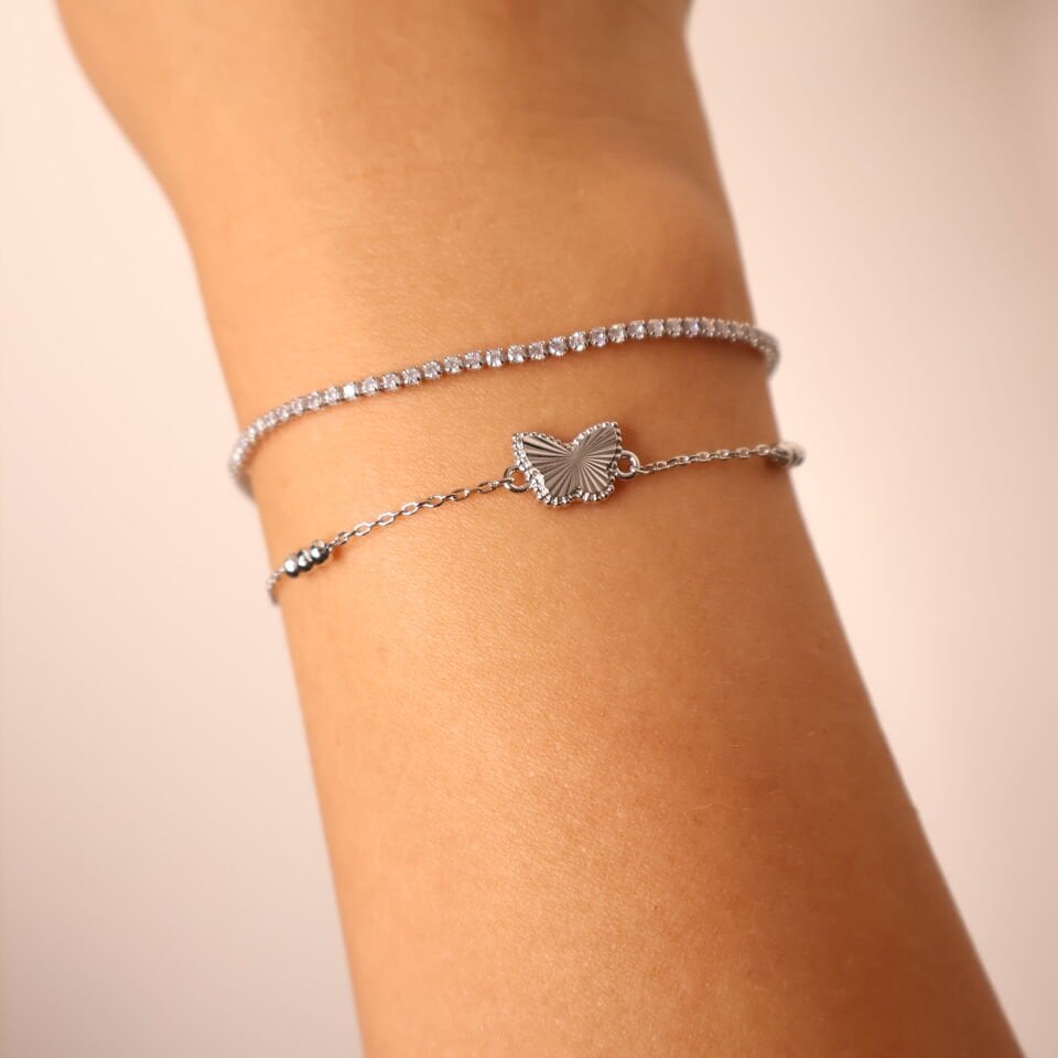 Butterfly Kiss Bileklik Silver