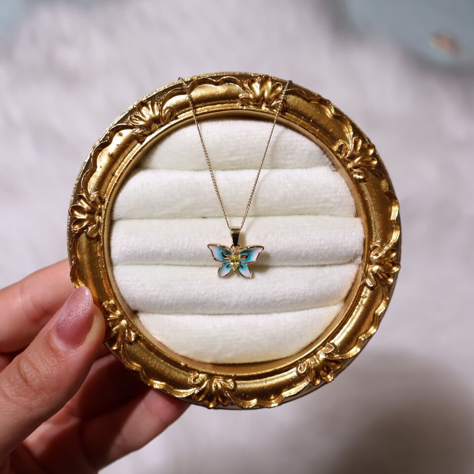 Mavi Kelebek Kolye