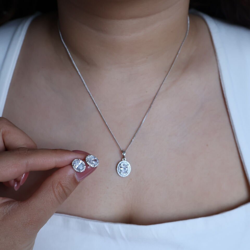 Diamond Kolye & Küpe Seti