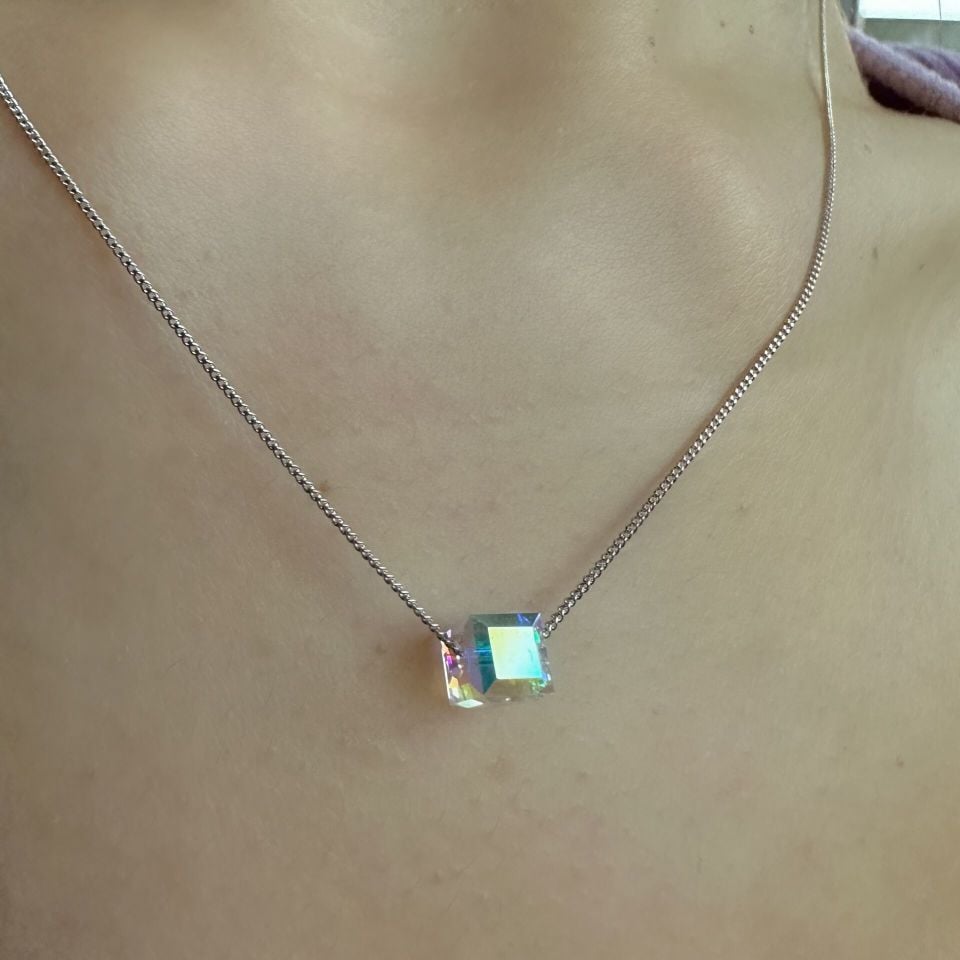 Swarovski Taşlı Kolye Silver