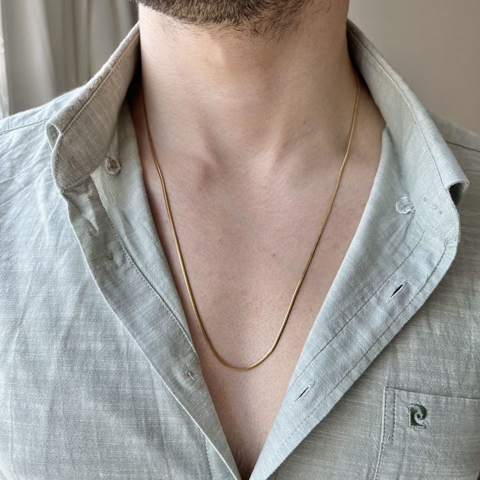 Erkek İtalyan Zincir Çelik Kolye