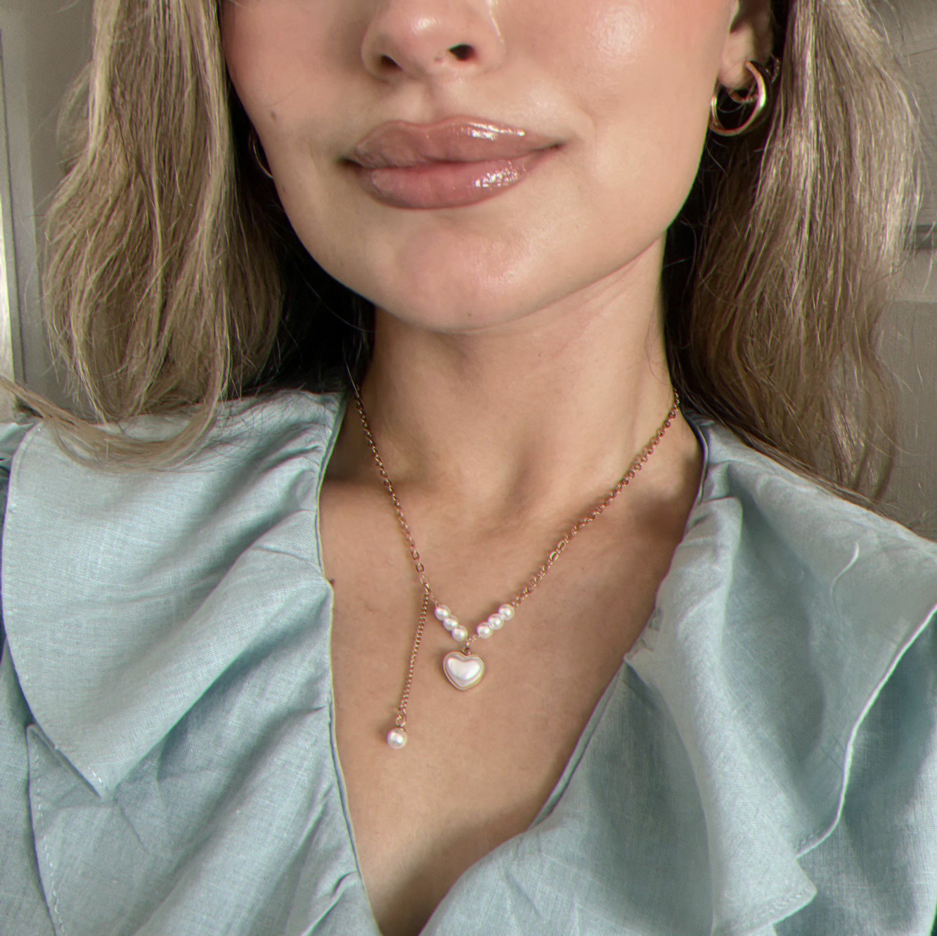 Royal Princess İncili Çelik Kolye