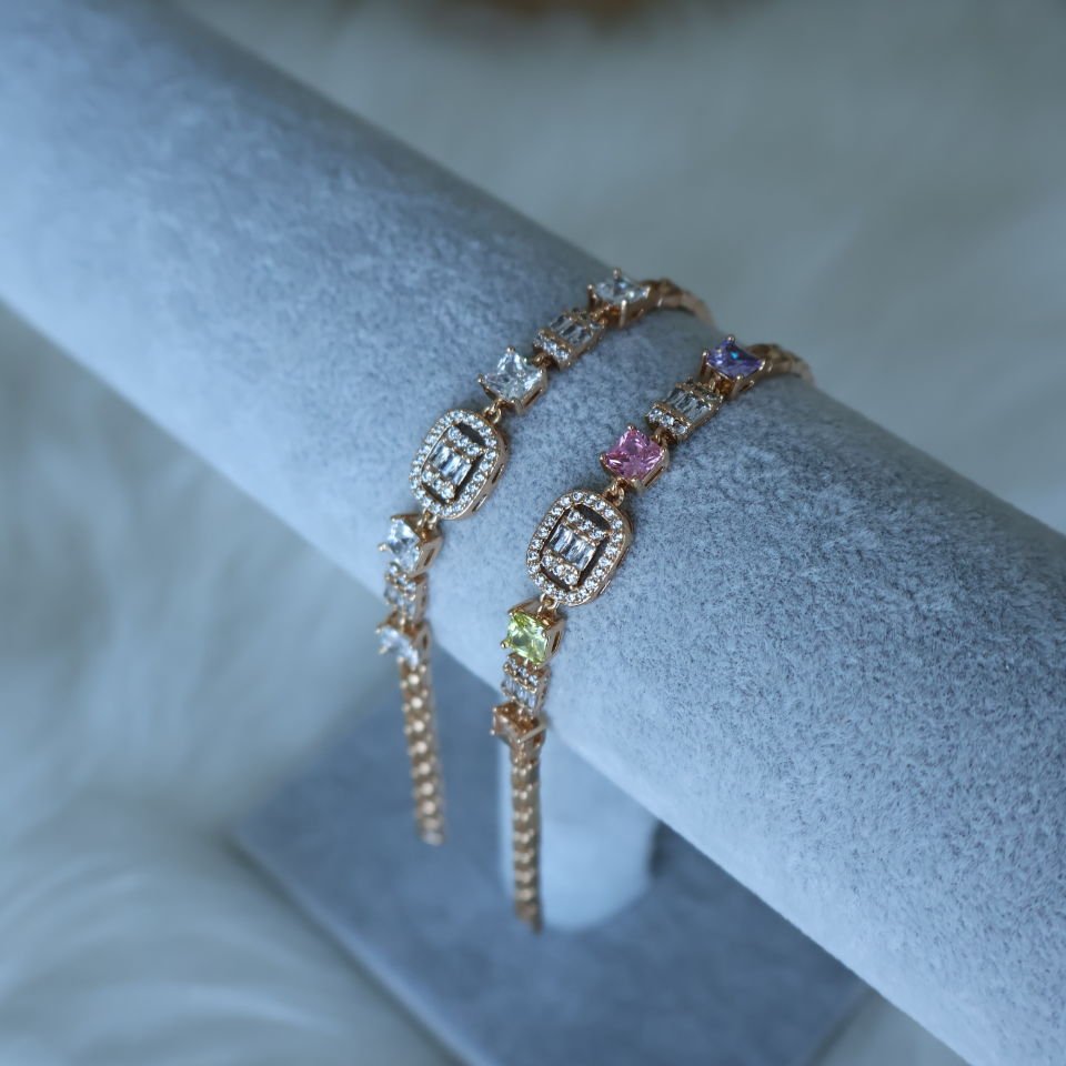 Baget Taşlı Zincir Bileklik