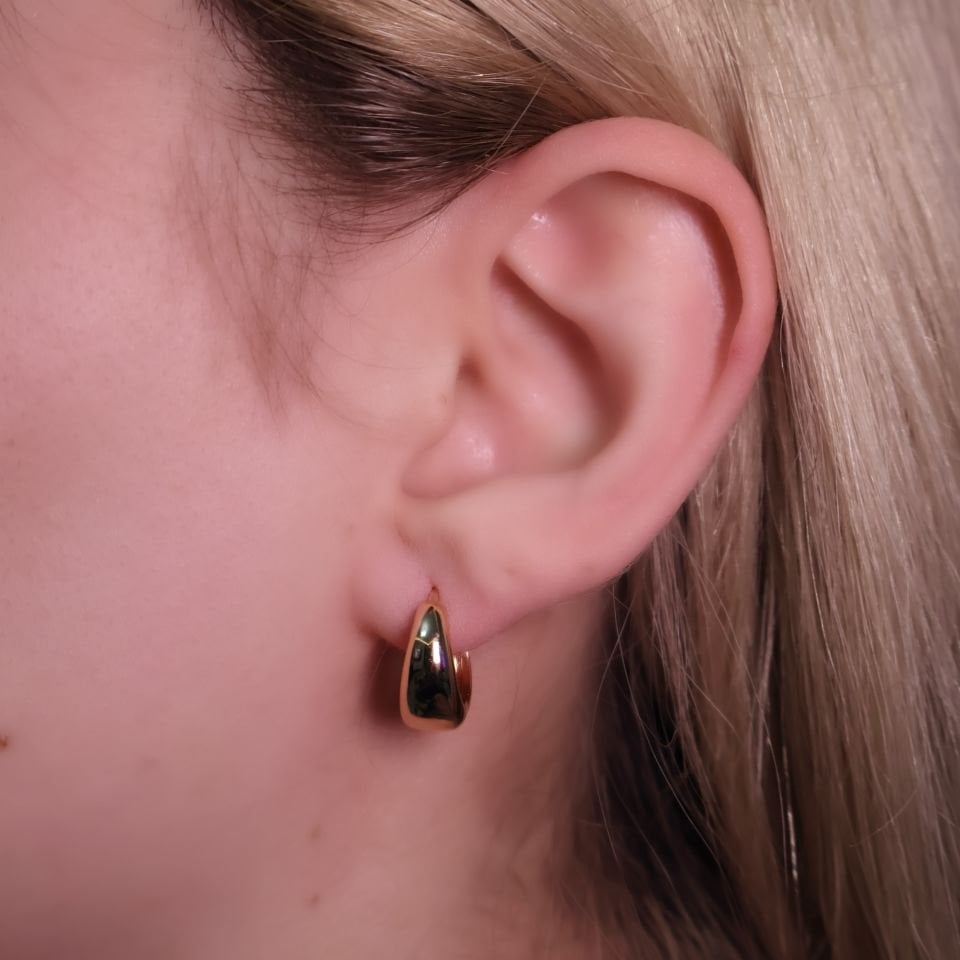 Klasik Modern Küpe-1 18K Gold
