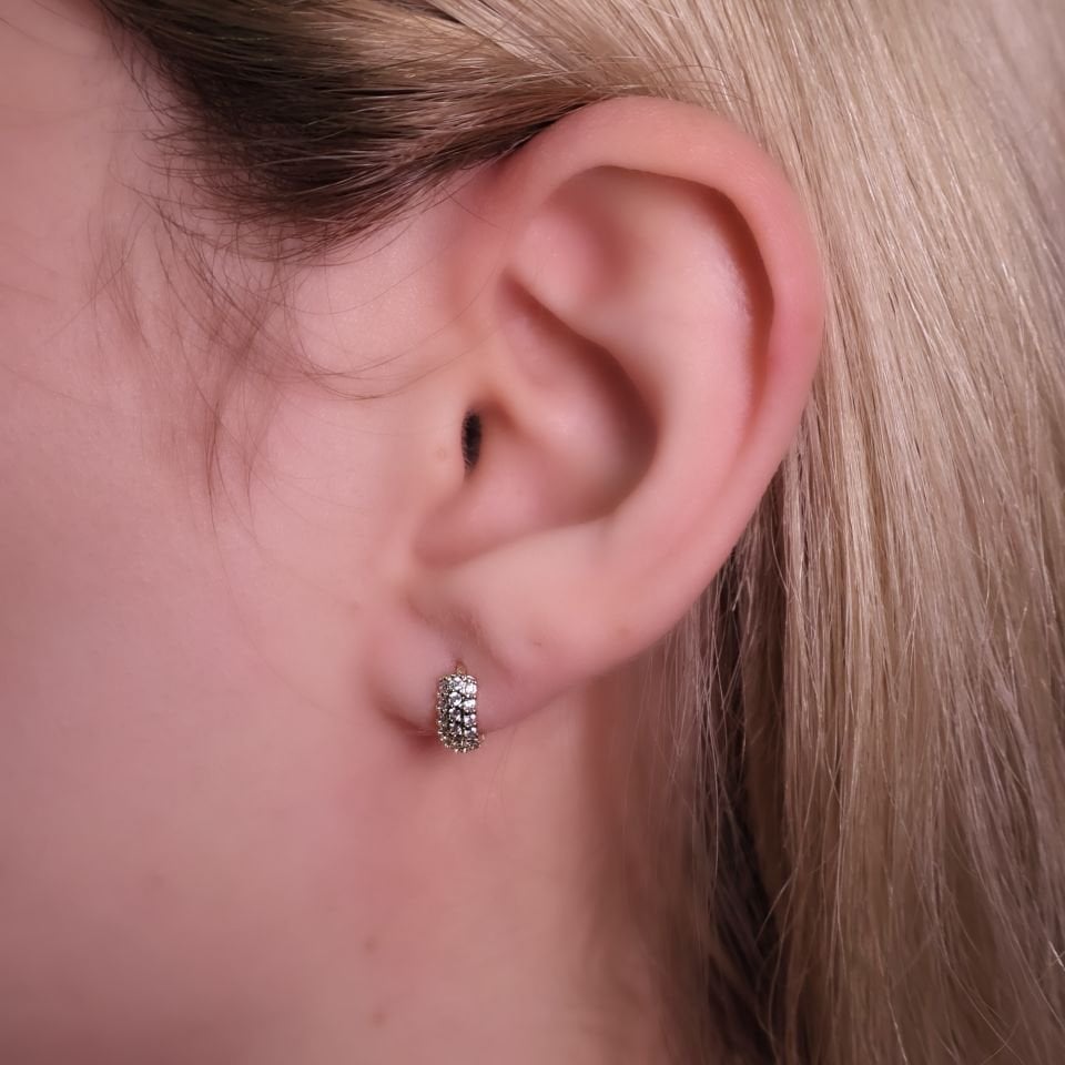 Trio Taşlı Baby Küpe