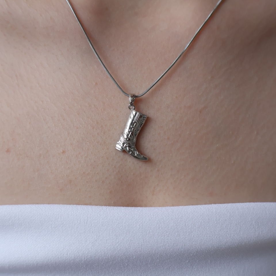 Mini Kovboy Çizme Çelik Kolye