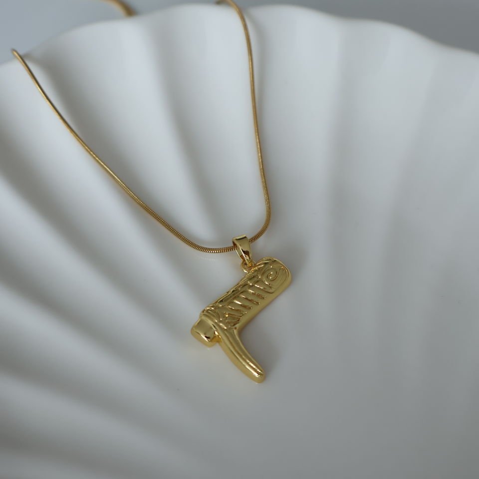 Mini Kovboy Çizme Çelik Kolye Gold