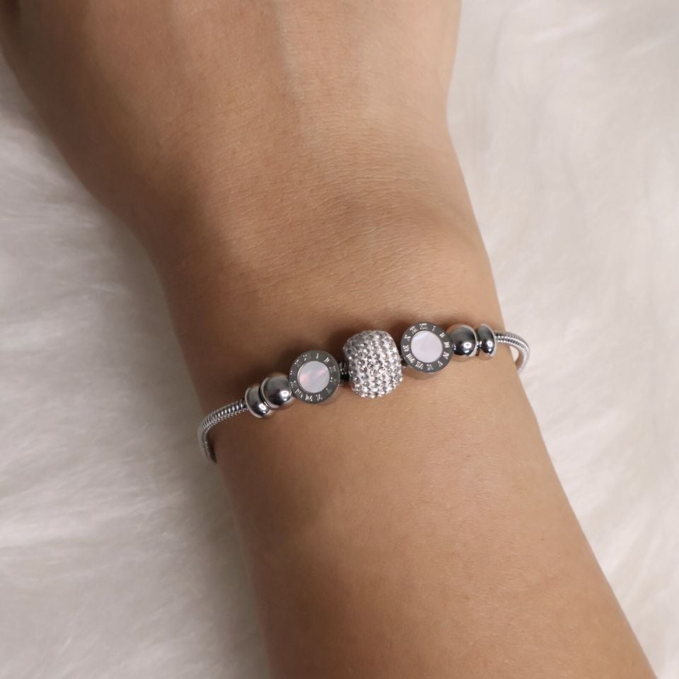 Charmlı Çelik Bileklik