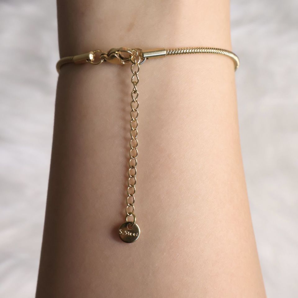 Charmlı Çelik Bileklik 18K Gold
