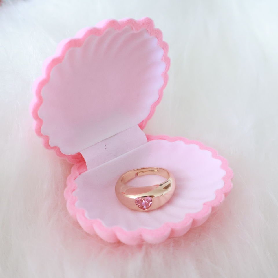 Kalpli Bombe Yüzük Pembe