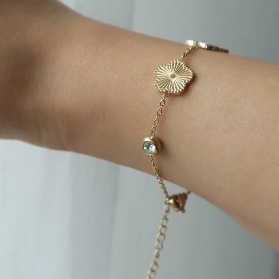 Van Cleef Model Çelik Bileklik Model2 - Gold