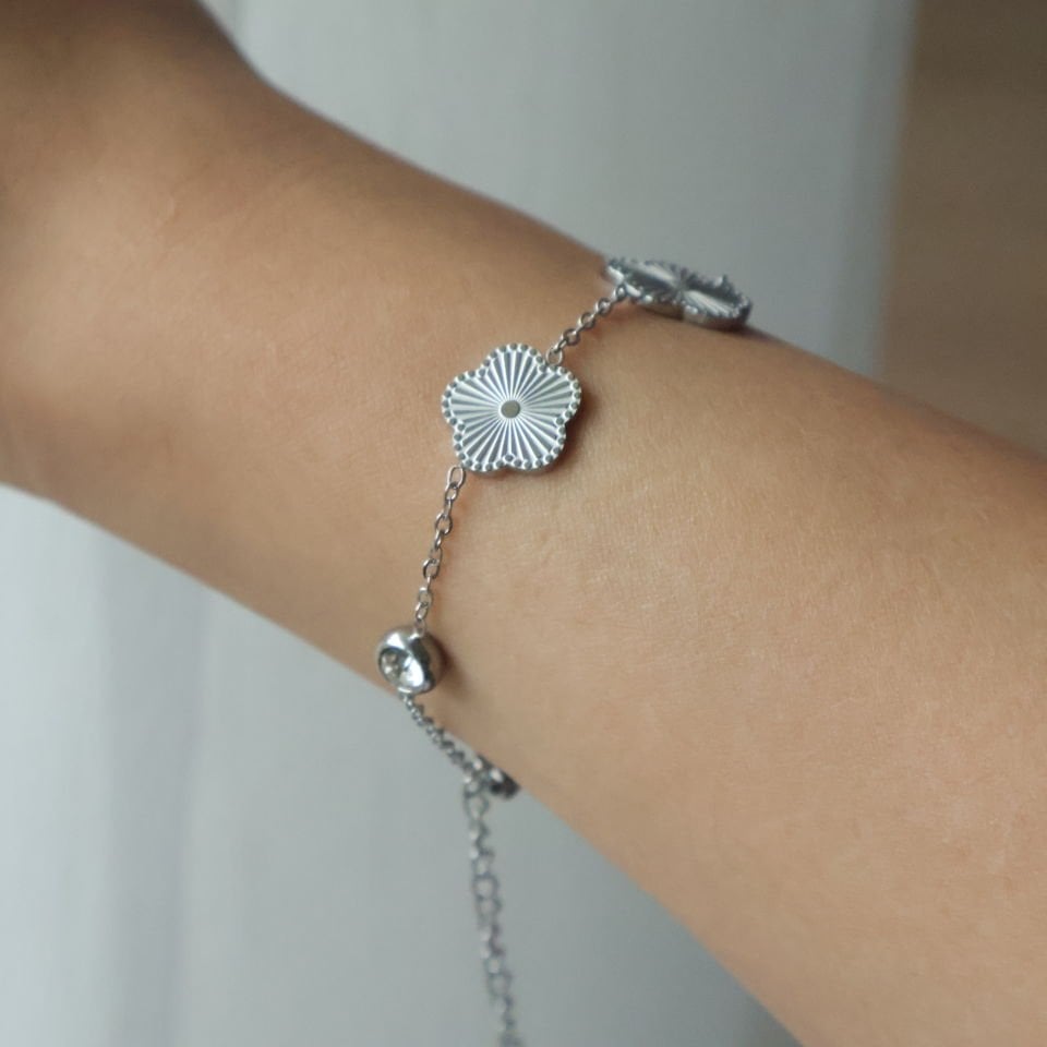 Van Cleef Model Çelik Bileklik Model2 - Silver