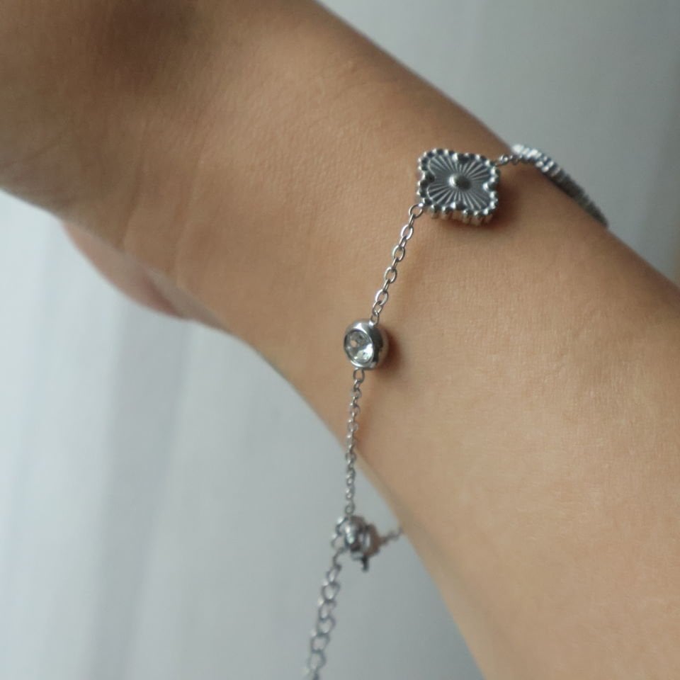 Van Cleef Model Çelik Bileklik Model3 - Silver
