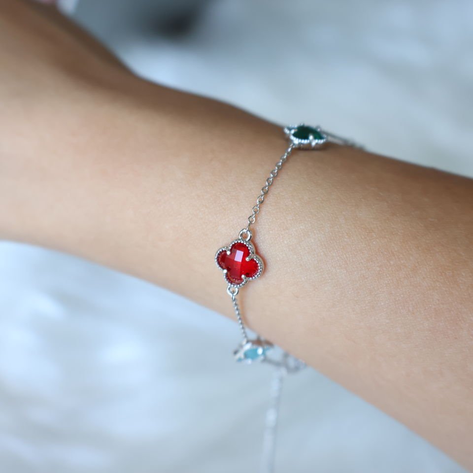 Van Cleef Taşlı Bileklik Gold