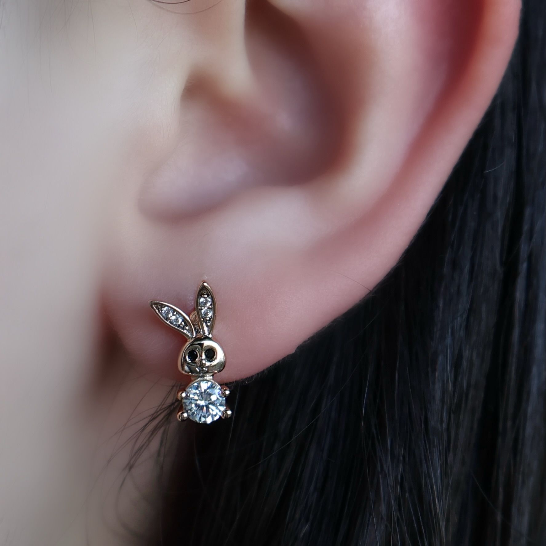Bunny Halka Küpe 14K Gold